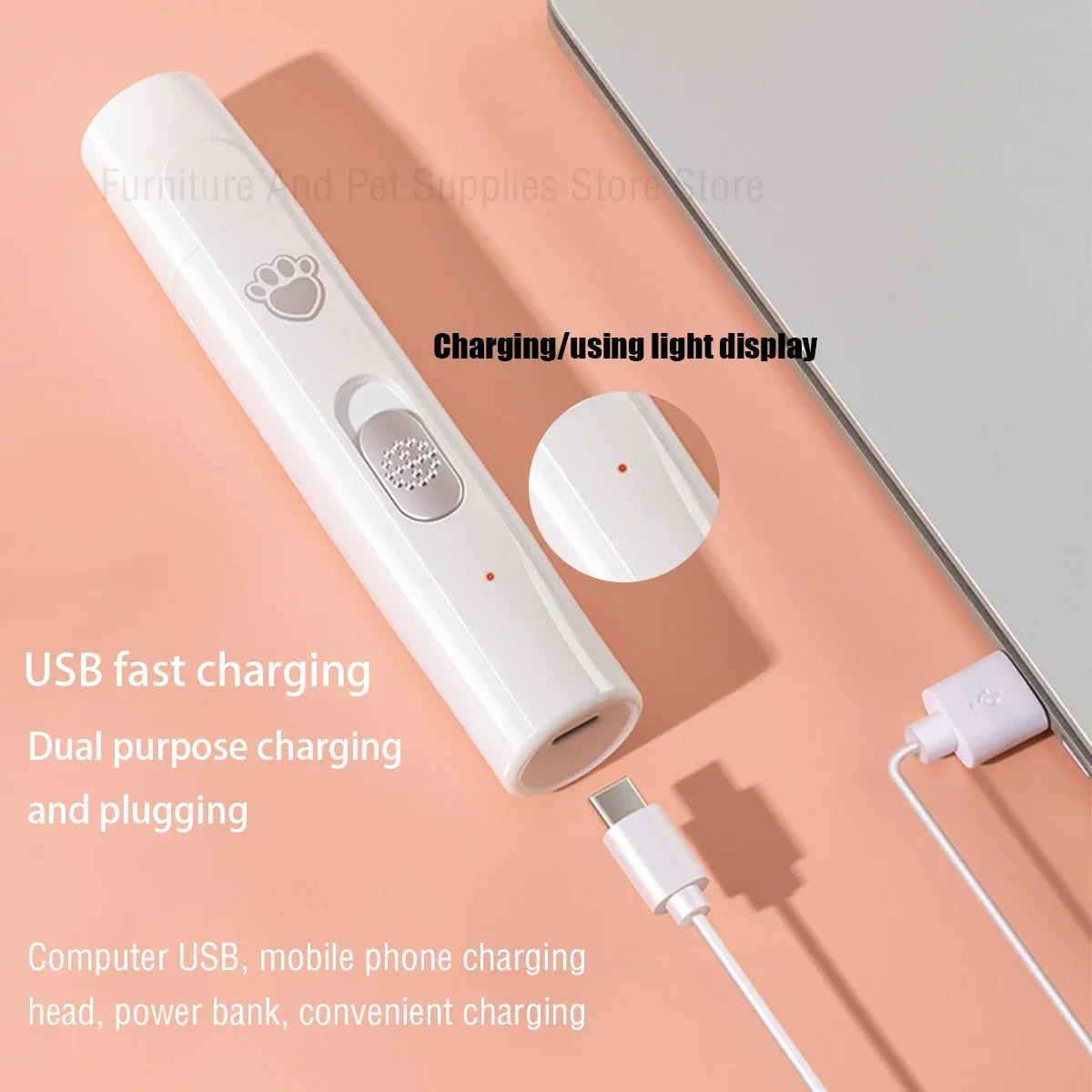 Electric Dog Nail Grinder Nail Clipper USB Rechargeable - Pawsitive Cuddles
