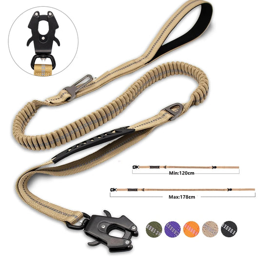 Heavy Duty Reflective Bungee Dog Leash - Pawsitive Cuddles