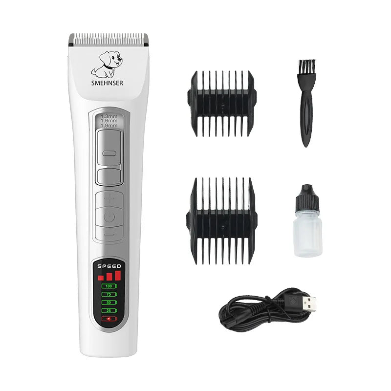 Professional Dog Clipper High Power Dog Hair Cutter Low Noise Pet Trimmer Grooming Clippers with Guard Combs for Animals - Pawsitive Cuddles