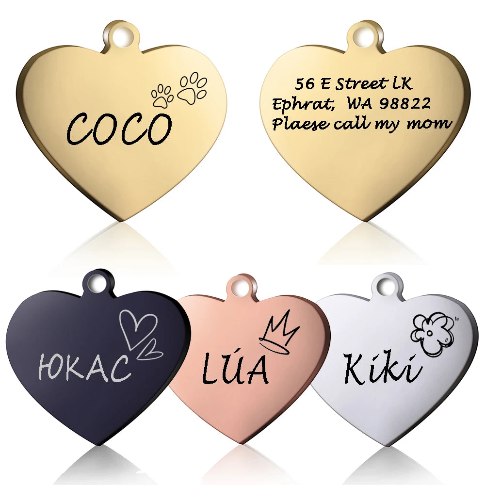 ustom Heart-Shaped Pet ID Tag - Pawsitive Cuddles