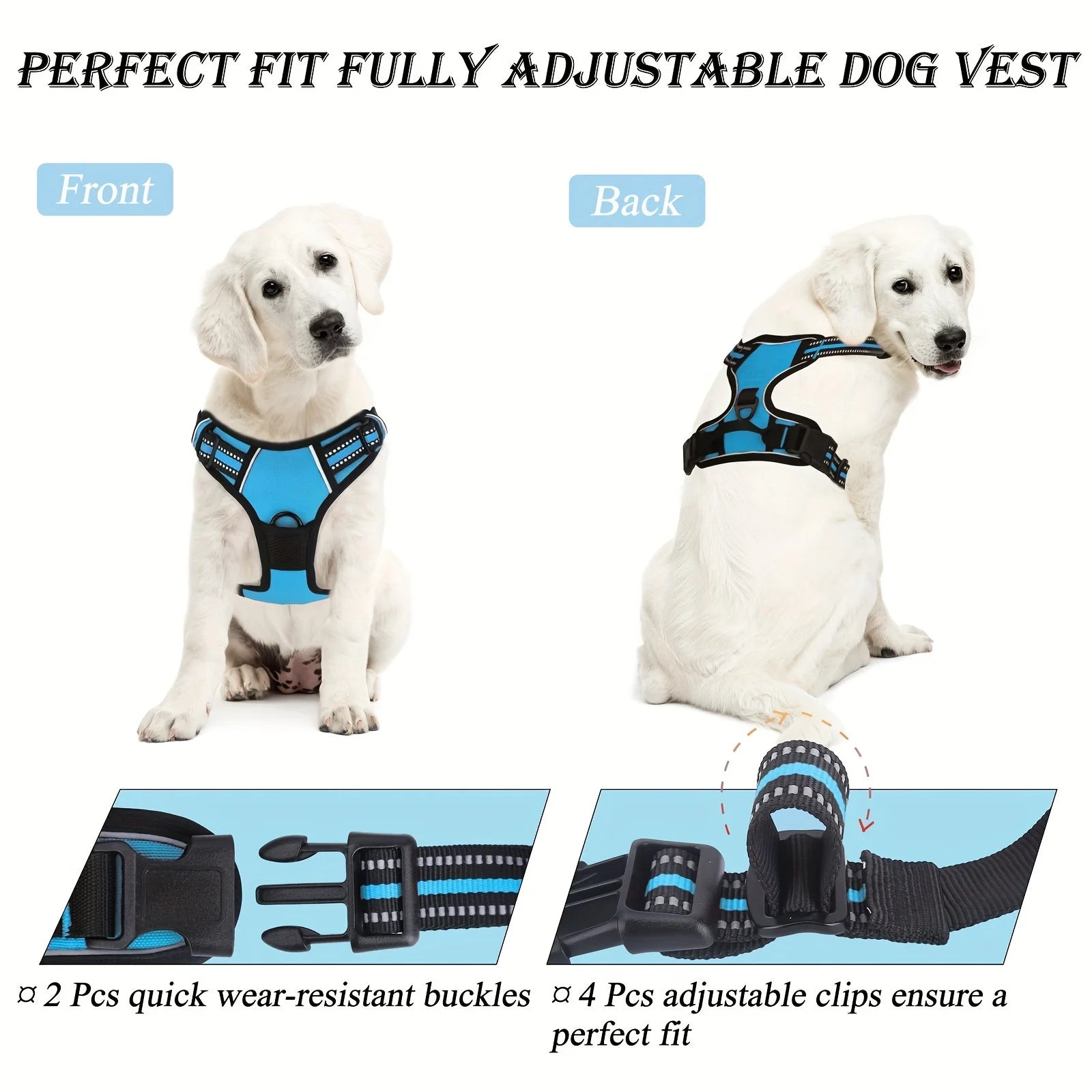 3 Pcs/set Anti-Escape Dog HarnessLeash And Poop Bag - Pawsitive Cuddles