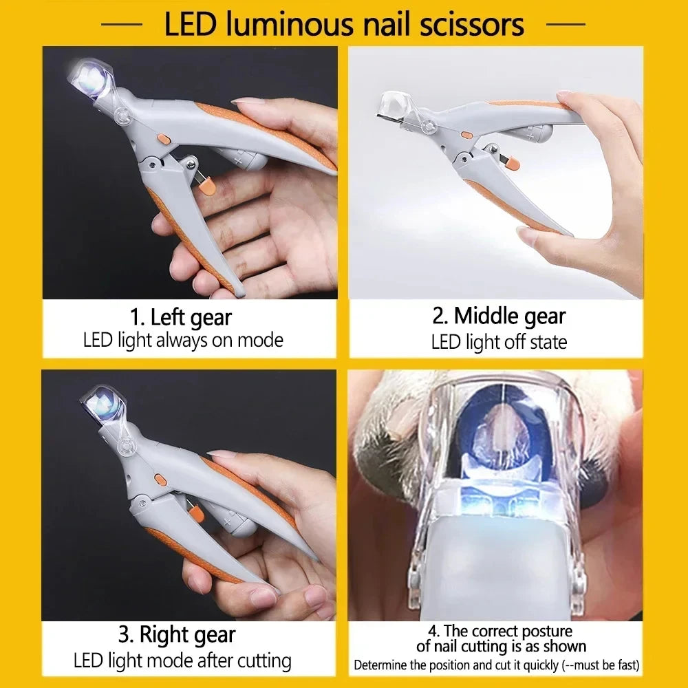 LED Light Pet Nail Clipper with Magnifier - Pawsitive Cuddles