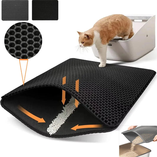 "Waterproof Cat Litter Mat – Double Layer, Non-Slip & Easy to Clean" - Pawsitive Cuddles