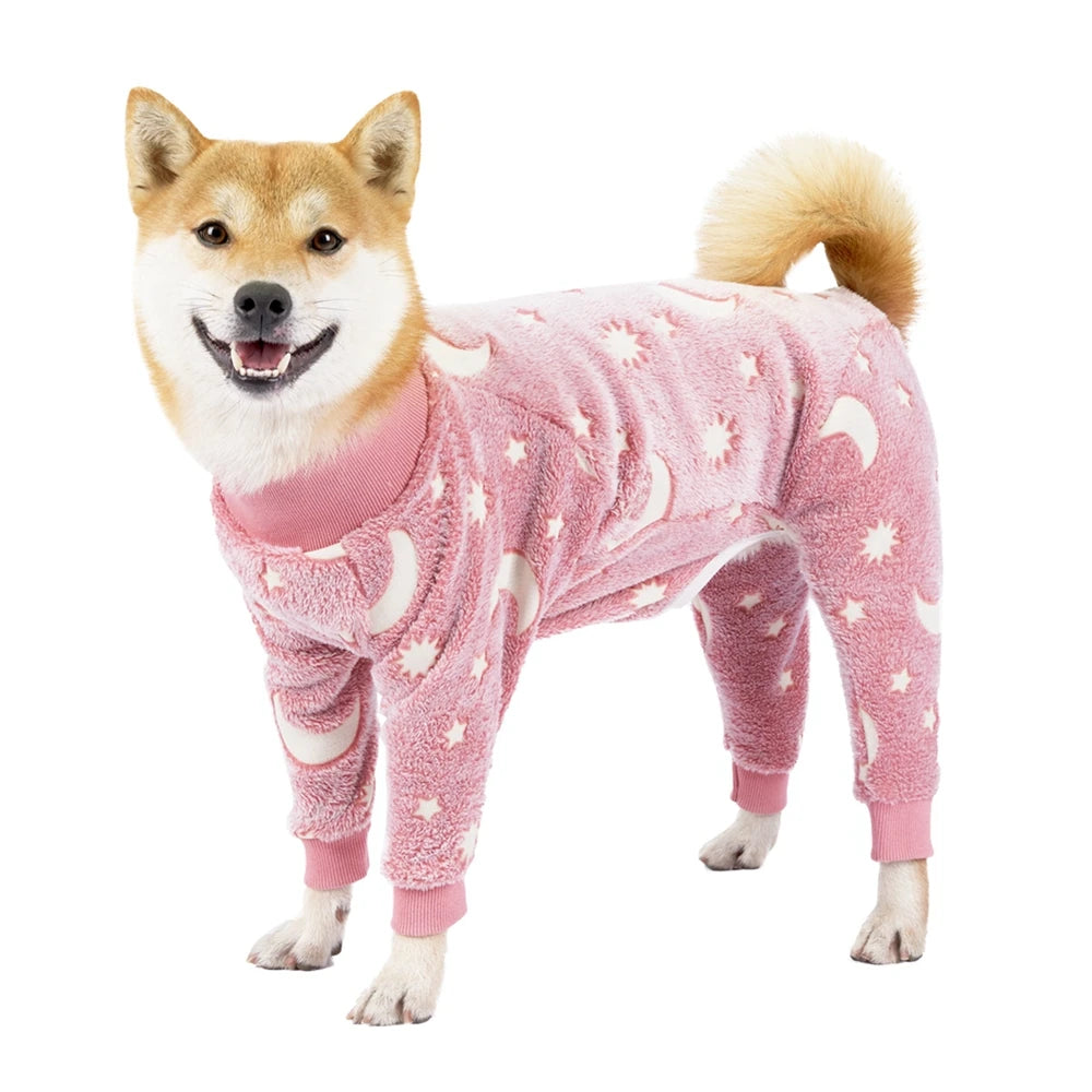 Flannel Dog Pajamas – Warm & Cozy Jumpsuit for Medium & Large Dogs - Pawsitive Cuddles