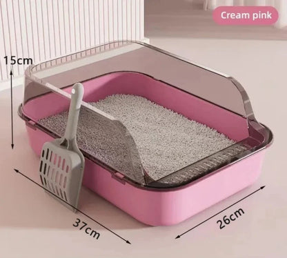 Kitty Sandbox Cat Litter Box Semi-enclosed Splashproof Cat Tray Cat Toilet Cleaning Basin Supplies Pet Toilet Kitten Tray Bedpan - Pawsitive Cuddles