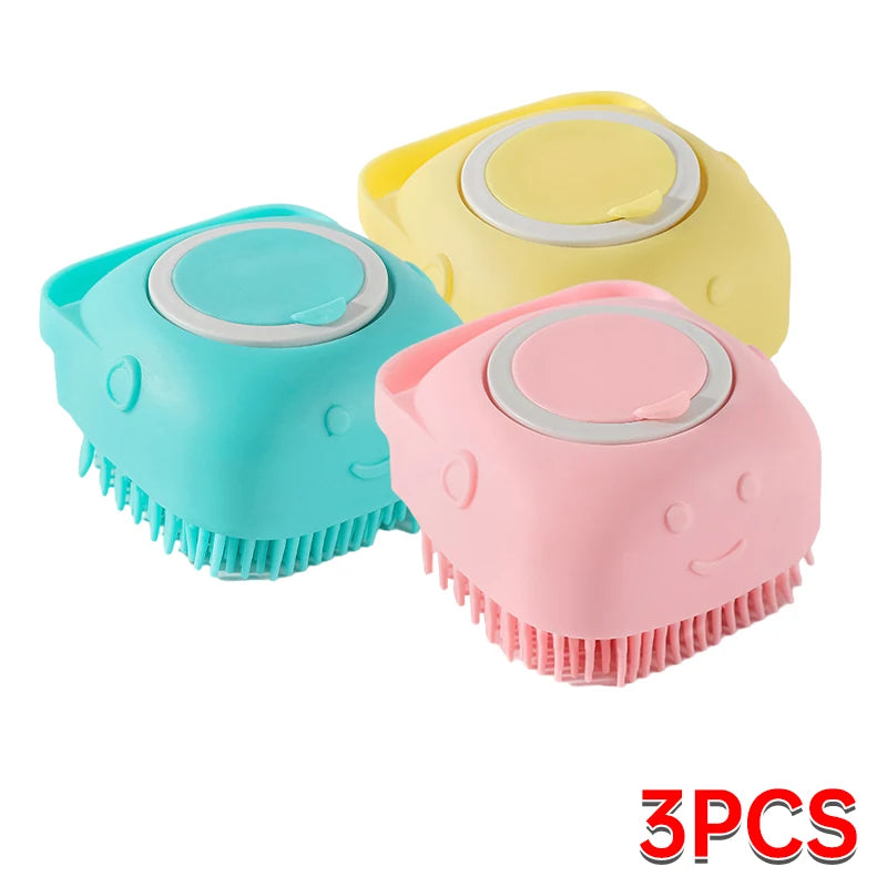 Pet Bathing Brush – Soft Silicone Massager for Dog & Cat Cleaning & Grooming - Pawsitive Cuddles