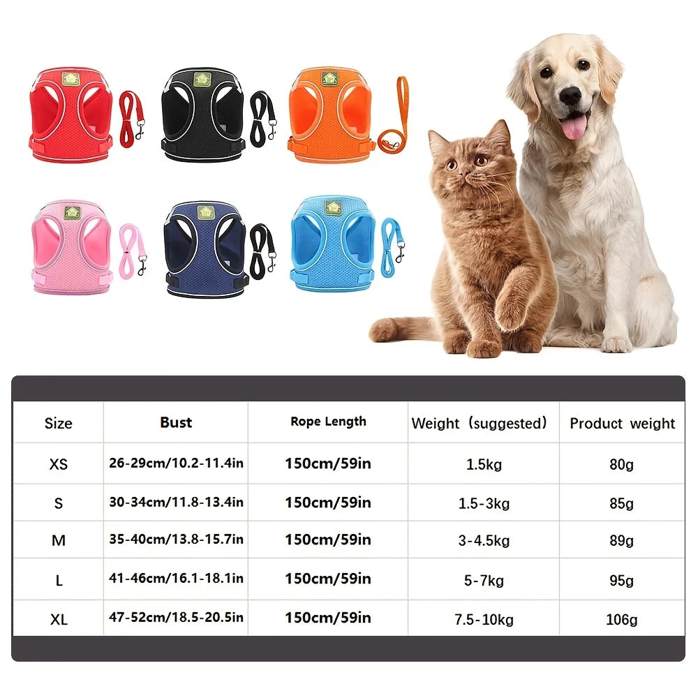 Reflective No-Pull Pet Harness & Leash Set - Pawsitive Cuddles