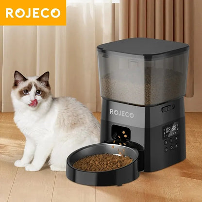 Button-Controlled Smart Cat & Dog Food Dispenser - Pawsitive Cuddles