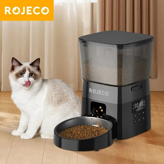 Button-Controlled Smart Cat & Dog Food Dispenser - Pawsitive Cuddles