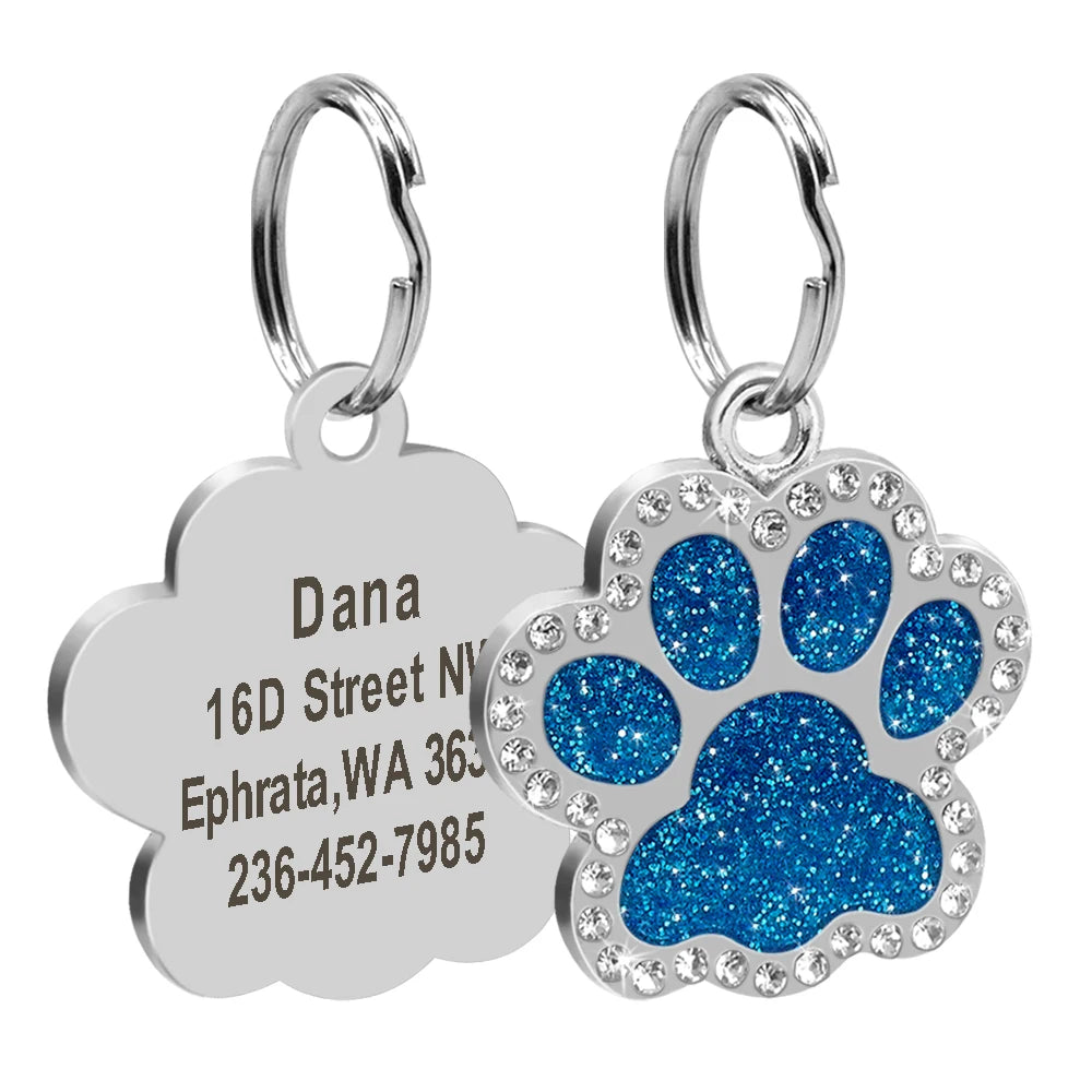 Rhinestone Name Tag for Dogs & Cats - Pawsitive Cuddles