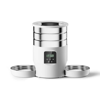 4.5L Button WiFi Automatic Cat Feeder Includes Two Stainless Steel Bowls