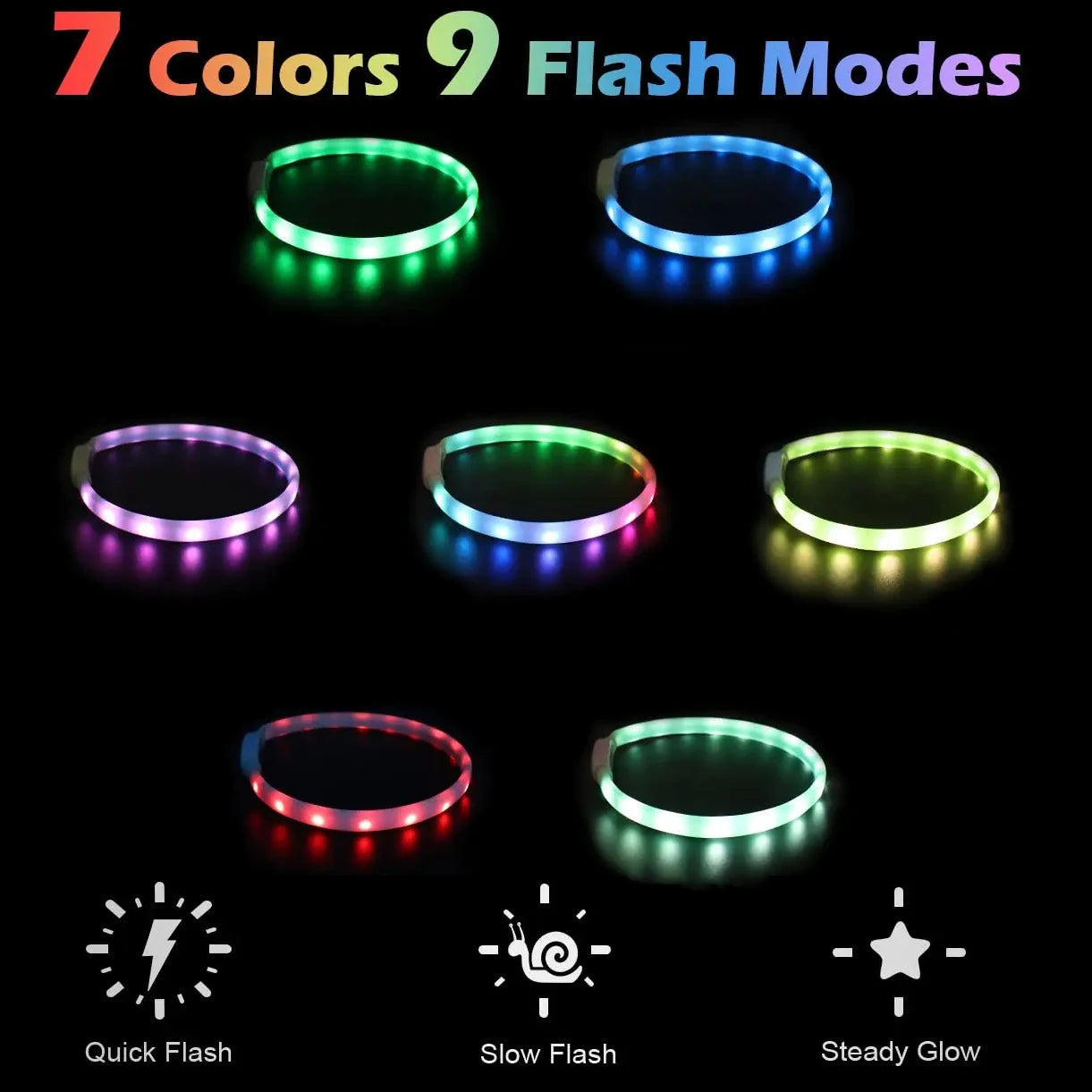 USB Rechargeable Glowing Collar for Large and Small Dogs - Pawsitive Cuddles