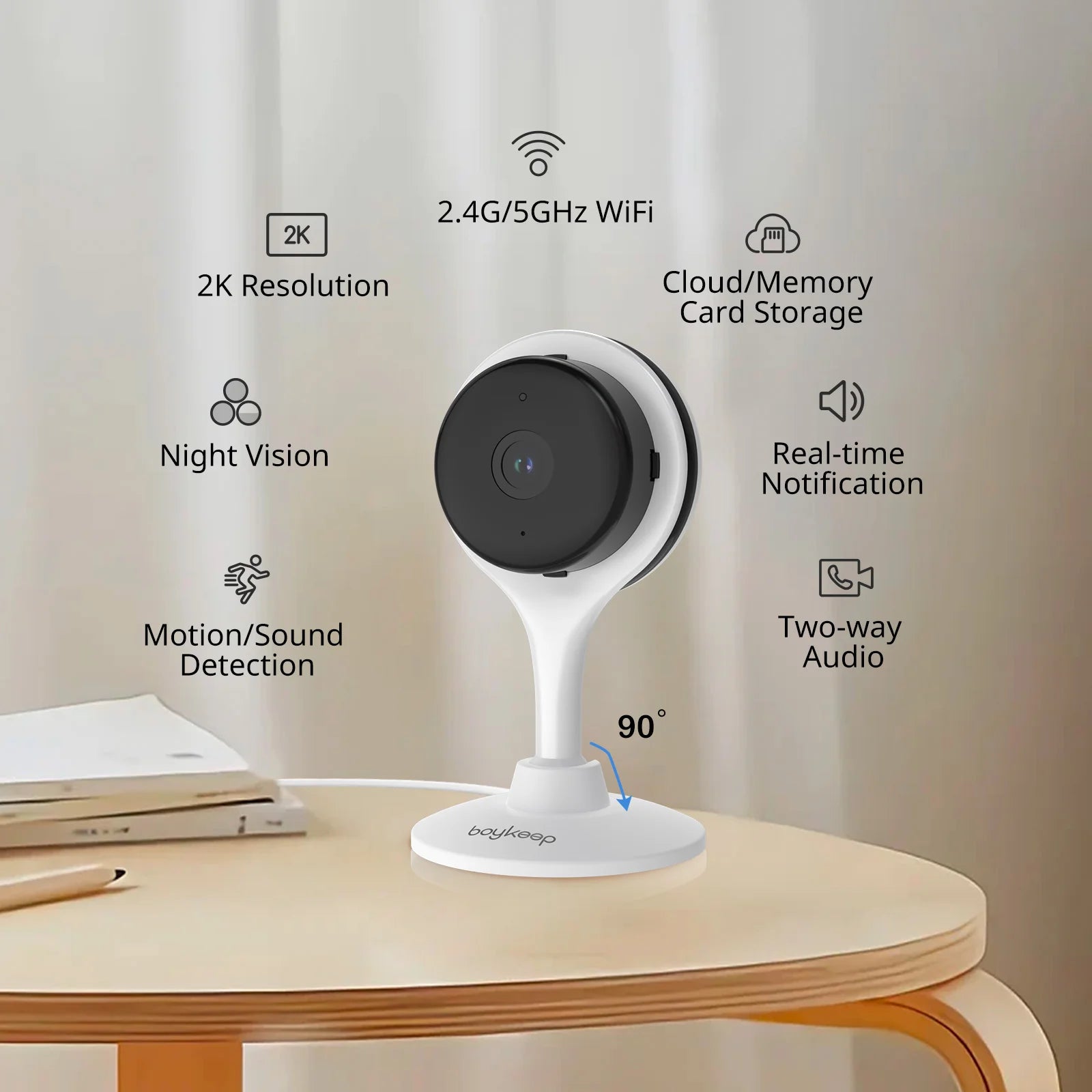 Surveillance Camera 3MP 5/2.4GHz WiFi Indoor - Pawsitive Cuddles