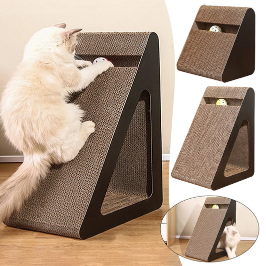 2-in-1 Triangle Cat Scratcher - Pawsitive Cuddles
