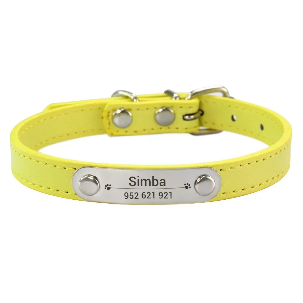Personalized Dog Collar Name Carved ID - Pawsitive Cuddles