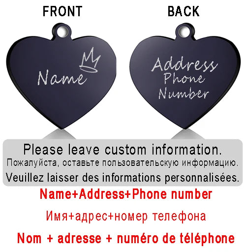 ustom Heart-Shaped Pet ID Tag - Pawsitive Cuddles