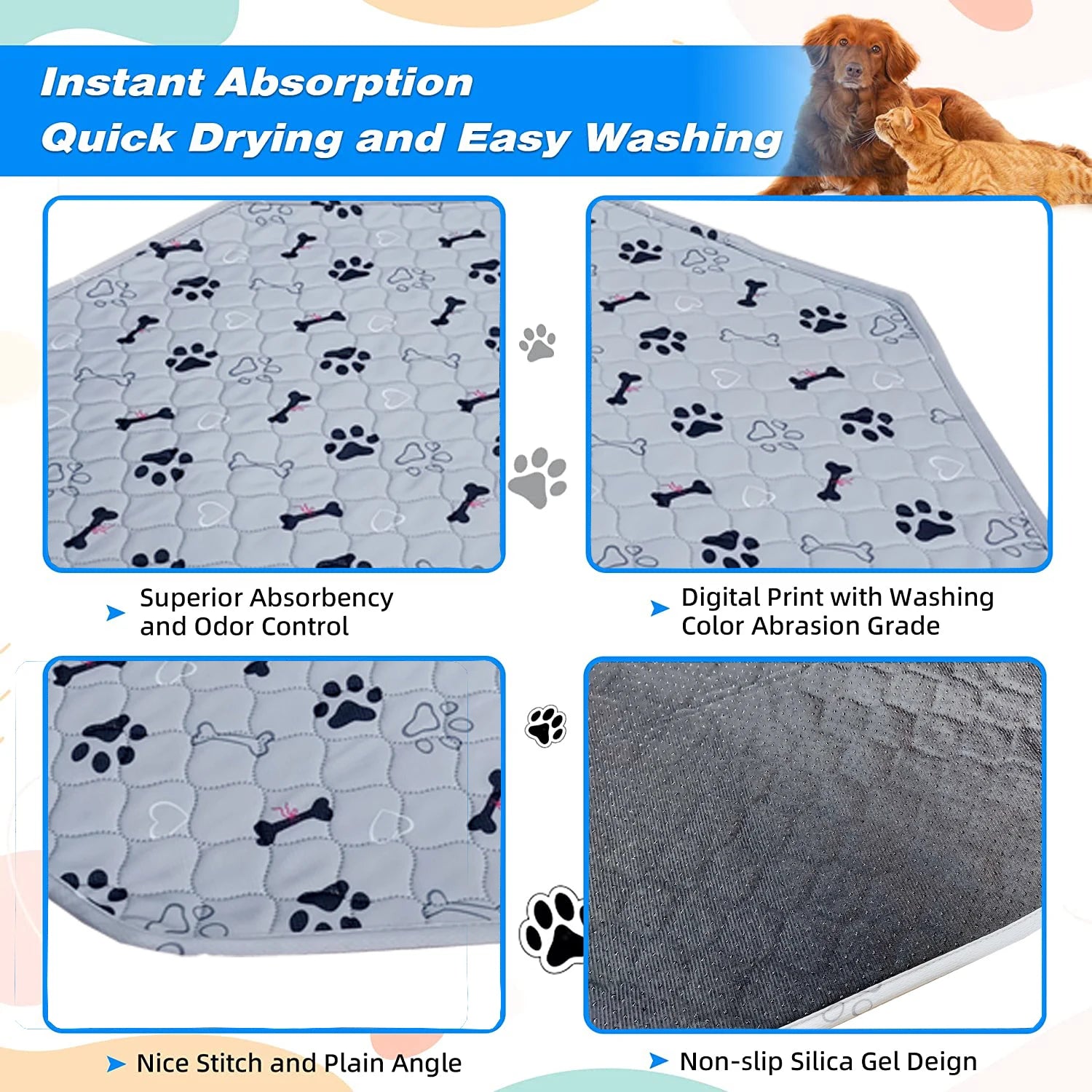Washable & Reusable Dog Pee Pad - Pawsitive Cuddles