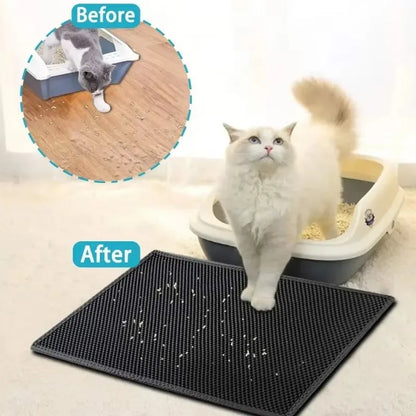 "Double-Layer Waterproof Cat Litter Mat – Non-Slip & Easy to Clean" - Pawsitive Cuddles