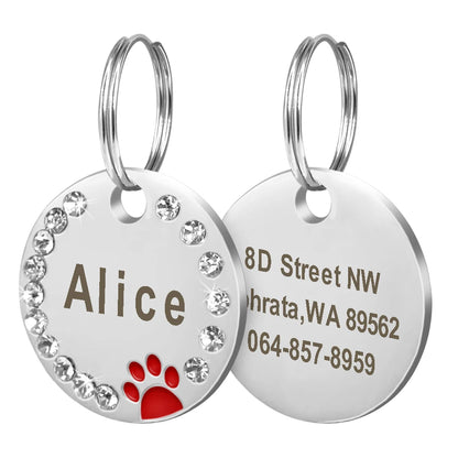 Rhinestone Name Tag for Dogs & Cats - Pawsitive Cuddles