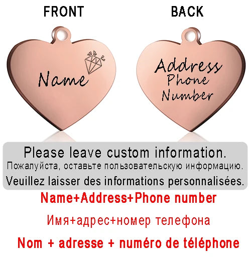 ustom Heart-Shaped Pet ID Tag - Pawsitive Cuddles