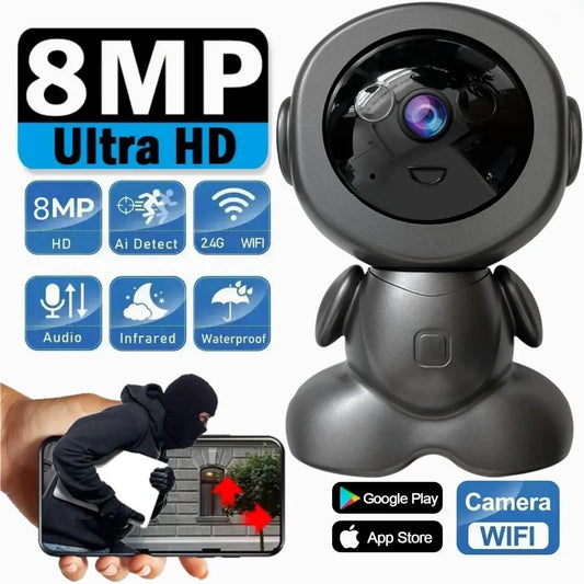 8MP 4K IP Wifi Surveillance Robot Cmaera - Pawsitive Cuddles