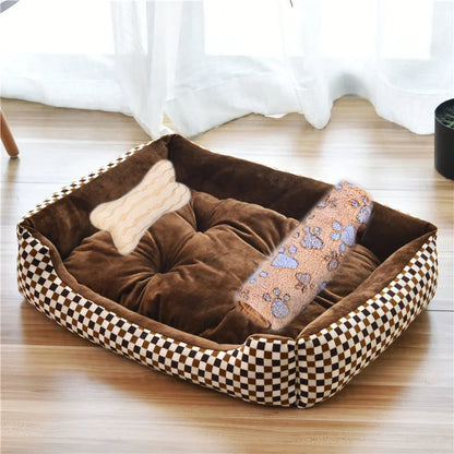 Warm Bone Washable Pet Bed for Dogs & Cats – Soft Cotton Nest - Pawsitive Cuddles