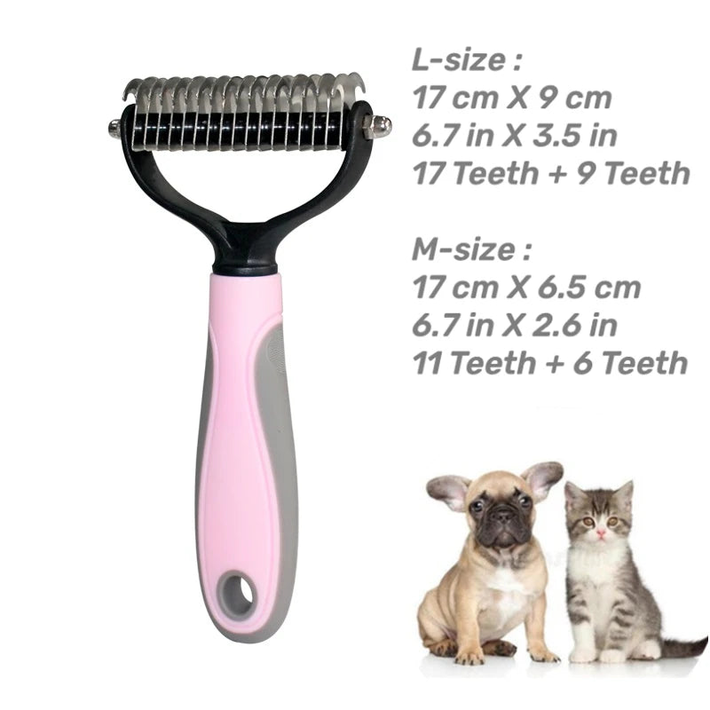 2-Sided Stainless Steel Pet Grooming Brush - Pawsitive Cuddles