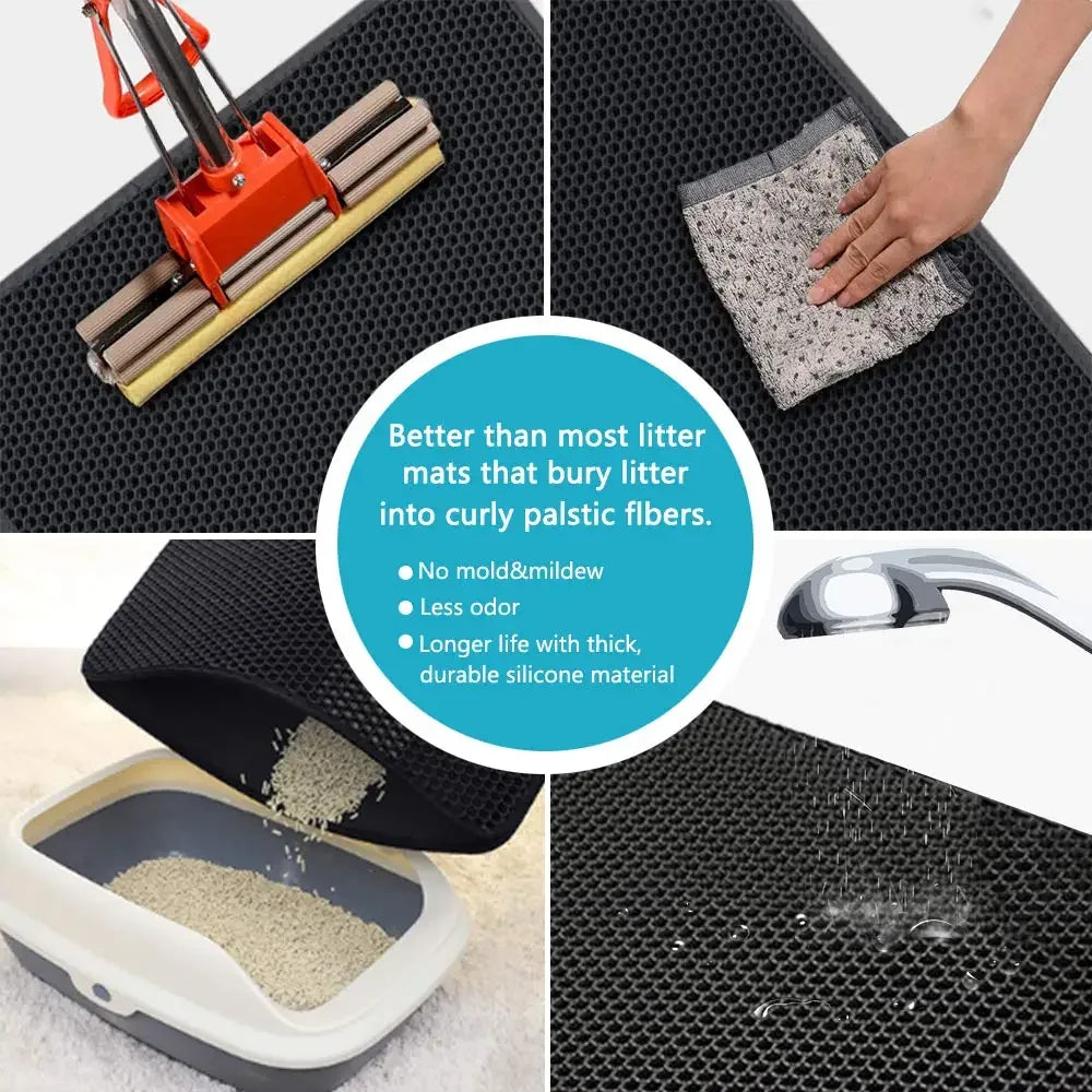 Cat Litter Mat With Double Layer Waterproof Washable Design - Click Mart