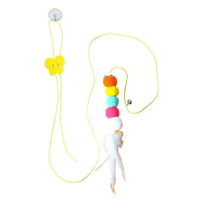 Cat Toy Swing – Elastic Feather Toy - Pawsitive Cuddles