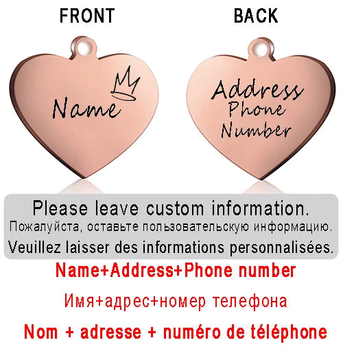 ustom Heart-Shaped Pet ID Tag - Pawsitive Cuddles