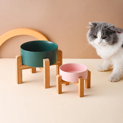 Big Bowl Double Ceramic Elevated Pet Feeders - Pawsitive Cuddles