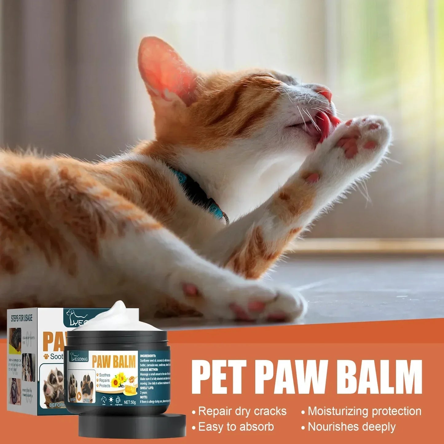 Pet Paw Balm Natural Pet Care Soother Moisturizer Cream Repair Dry Cracking Skin