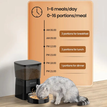 Button-Controlled Smart Cat & Dog Food Dispenser - Pawsitive Cuddles