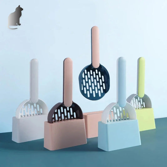 Plastic Shovel with Base for Self-Cleaning Litter Boxes - Pawsitive Cuddles