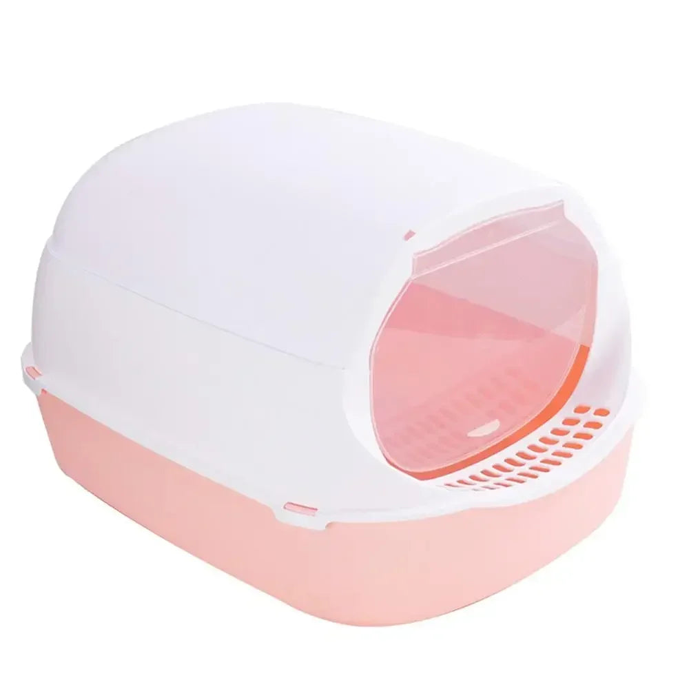 Kitty Sandbox Cat Litter Box Semi-enclosed Splashproof Cat Tray Cat Toilet Cleaning Basin Supplies Pet Toilet Kitten Tray Bedpan - Pawsitive Cuddles