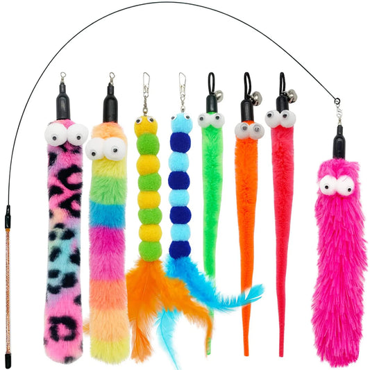 Interactive Cat Wand & Feather Toy - Pawsitive Cuddles