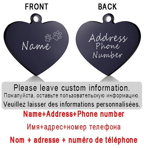 ustom Heart-Shaped Pet ID Tag - Pawsitive Cuddles