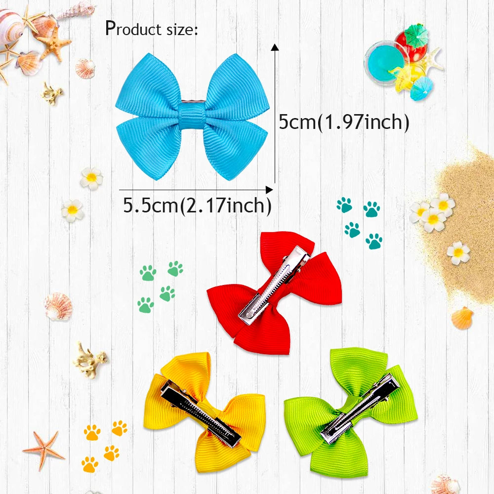 10pcs Dog Bows – Cute Hair Accessories for Small Dogs & Grooming