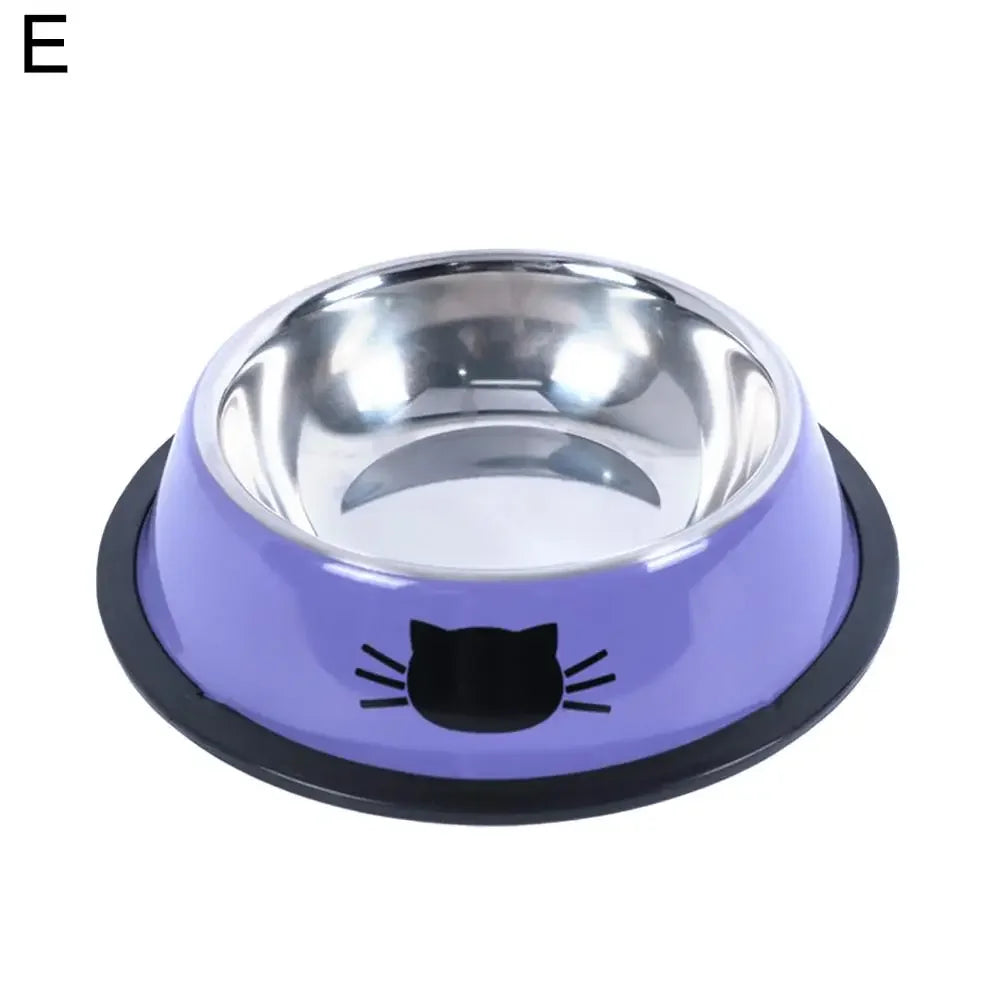 Stainless Steel Cat Food & Water Bowl – Non-Slip Base, Kitten Feeder - Pawsitive Cuddles