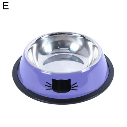 Stainless Steel Cat Food & Water Bowl – Non-Slip Base, Kitten Feeder - Pawsitive Cuddles