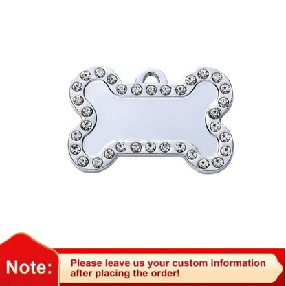 Custom Engraved Name Tag with Paw Print Design - Pawsitive Cuddles