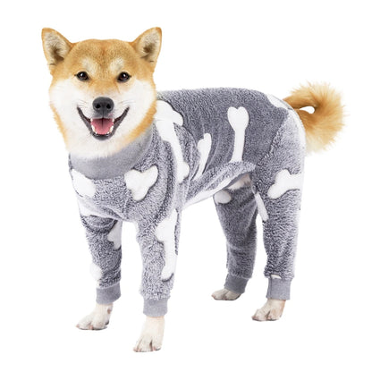 Flannel Dog Pajamas – Warm & Cozy Jumpsuit for Medium & Large Dogs - Pawsitive Cuddles