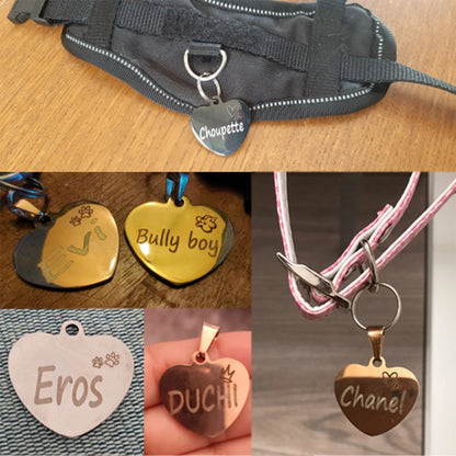 ustom Heart-Shaped Pet ID Tag - Pawsitive Cuddles