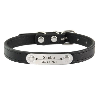 Personalized Dog Collar Name Carved ID - Pawsitive Cuddles