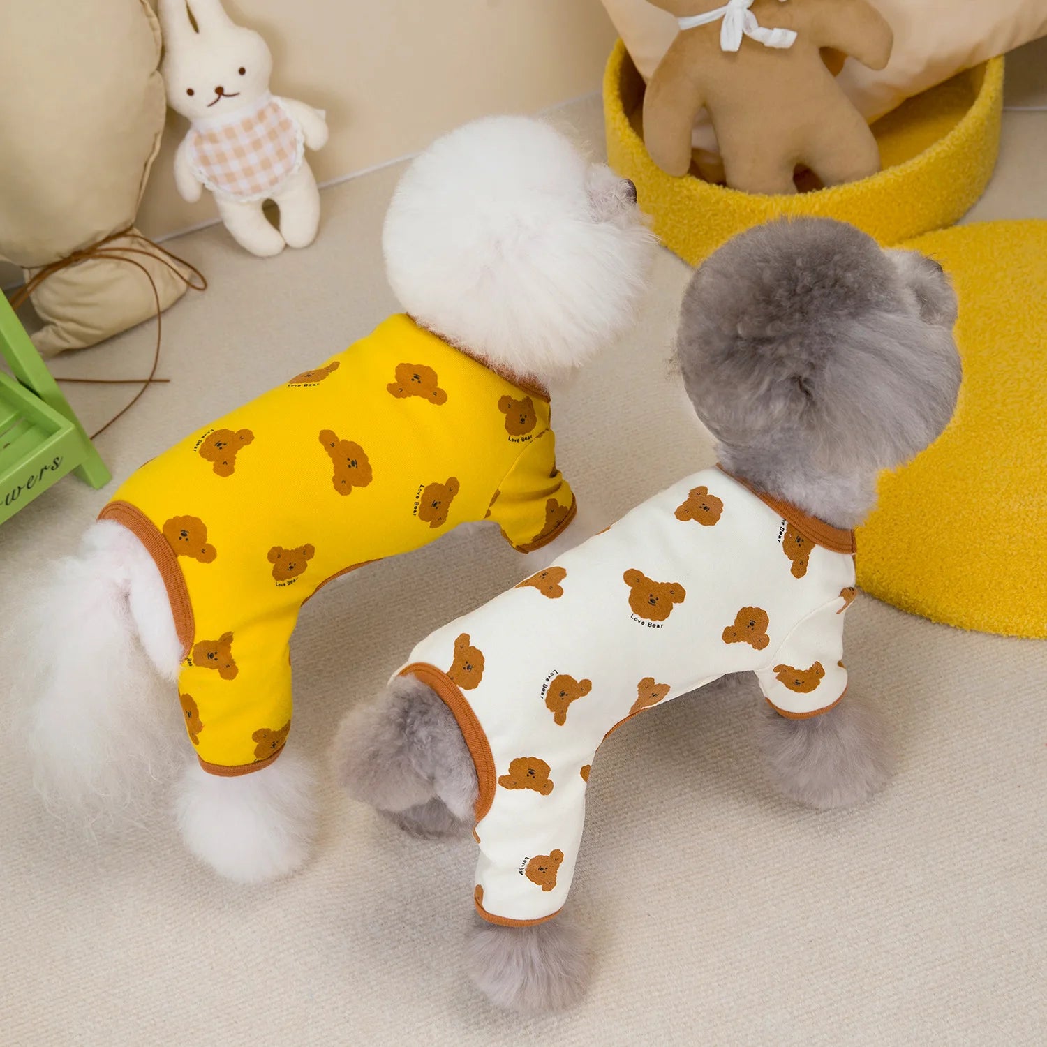 Cute Bear Print Four-Legged Outfit - Pawsitive Cuddles