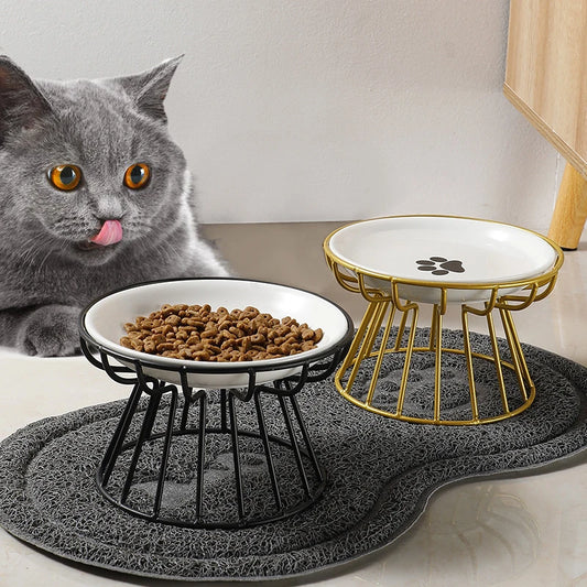 1 Set Pet Feeder Ceramic Bowl - Pawsitive Cuddles