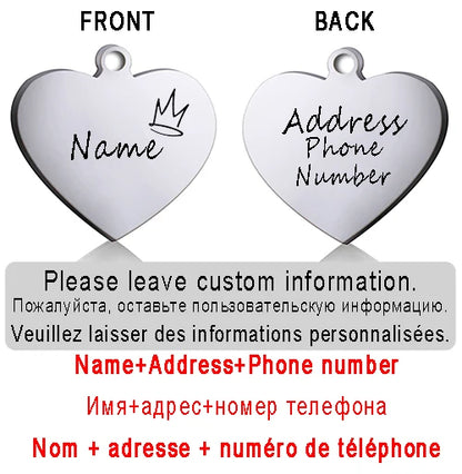 ustom Heart-Shaped Pet ID Tag - Pawsitive Cuddles
