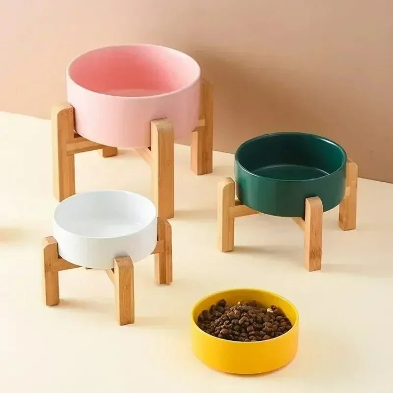 Big Bowl Double Ceramic Elevated Pet Feeders - Pawsitive Cuddles