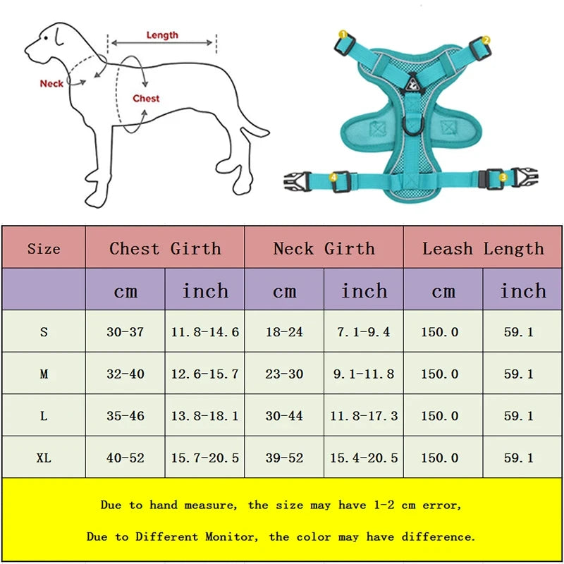 Reflective Pet Harness & Leash Set - Pawsitive Cuddles