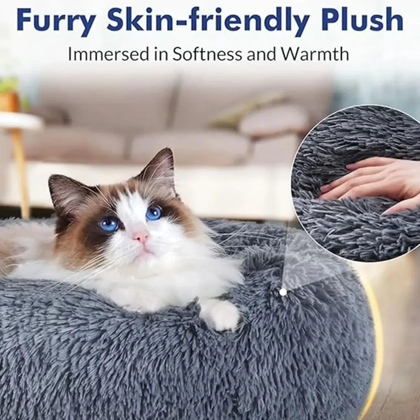 Round Pet Bed for Large Dog - Pawsitive Cuddles